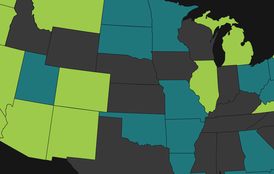 Vangst Cannabis State Requirements Map